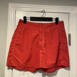 L.L. Bean Size 6 Pink Coral Contrast Stitch Nylon Hiking Outdoor Shorts